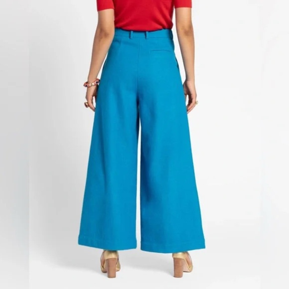 Frances Valentine Bossy Pant Wide Leg Wool Turquoise Size 4 NWT - Picture 3 of 9